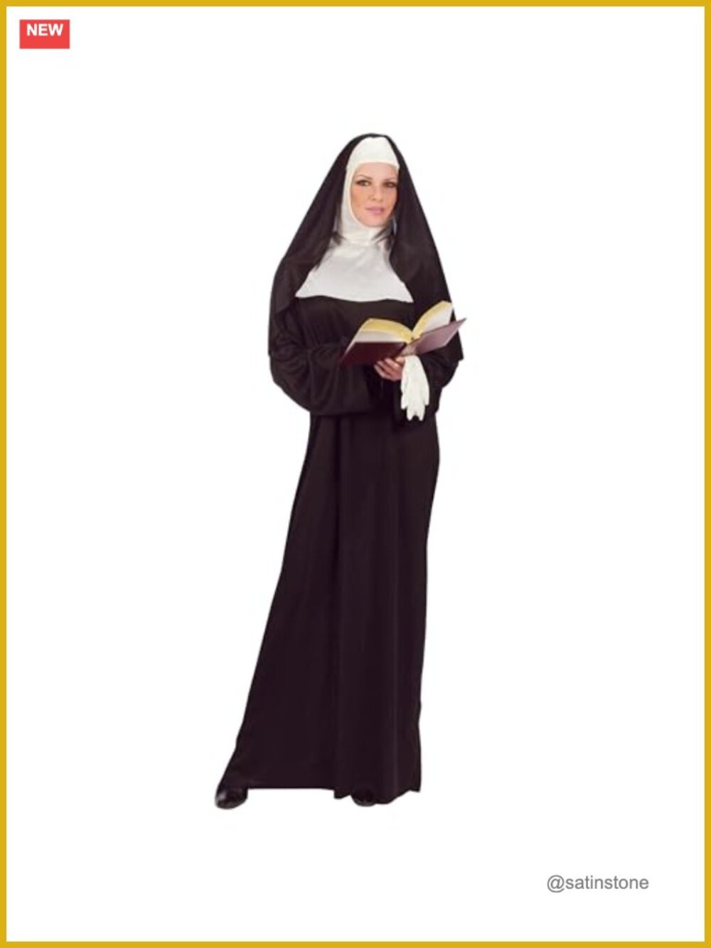 Mother Superior Nun Costume Robe & Cowl Adult One Size